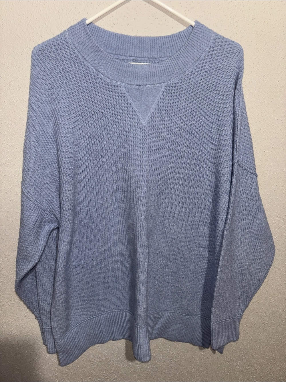 aerie - Blue Ribbed Crewneck Sweater (size Medium)
